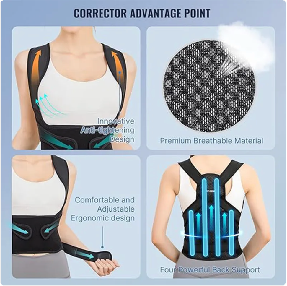 Elarion Posture Corrector Back Support Belt — Spinal Alignment & Relief