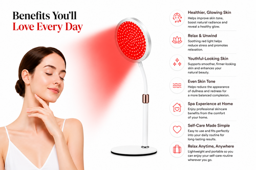 Elarion 7-Color Red Light Therapy Lamp — Face & Neck Skin Rejuvenation