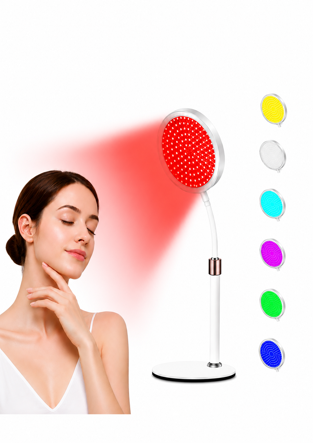 Elarion 7-Color Red Light Therapy Lamp — Face & Neck Skin Rejuvenation