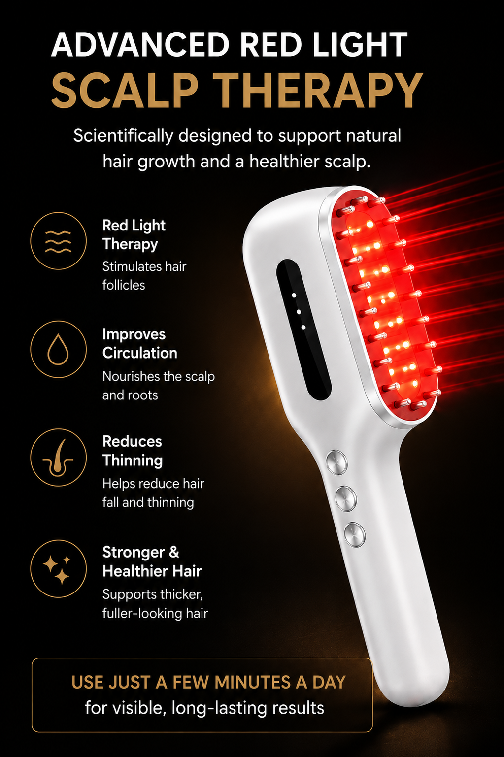 Elarion Advanced Laser Hair Growth Scalp Massager — Low-Level Light Therapy