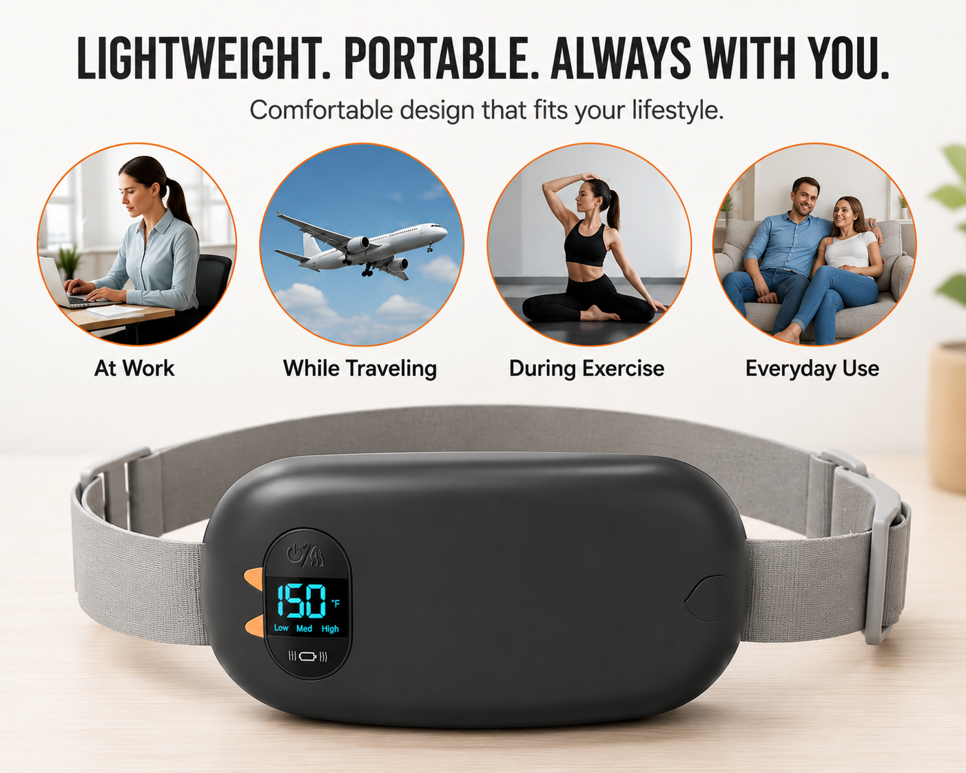 Elarion Cordless Menstrual Relief Heating Belt — Targeted Cramp Therapy
