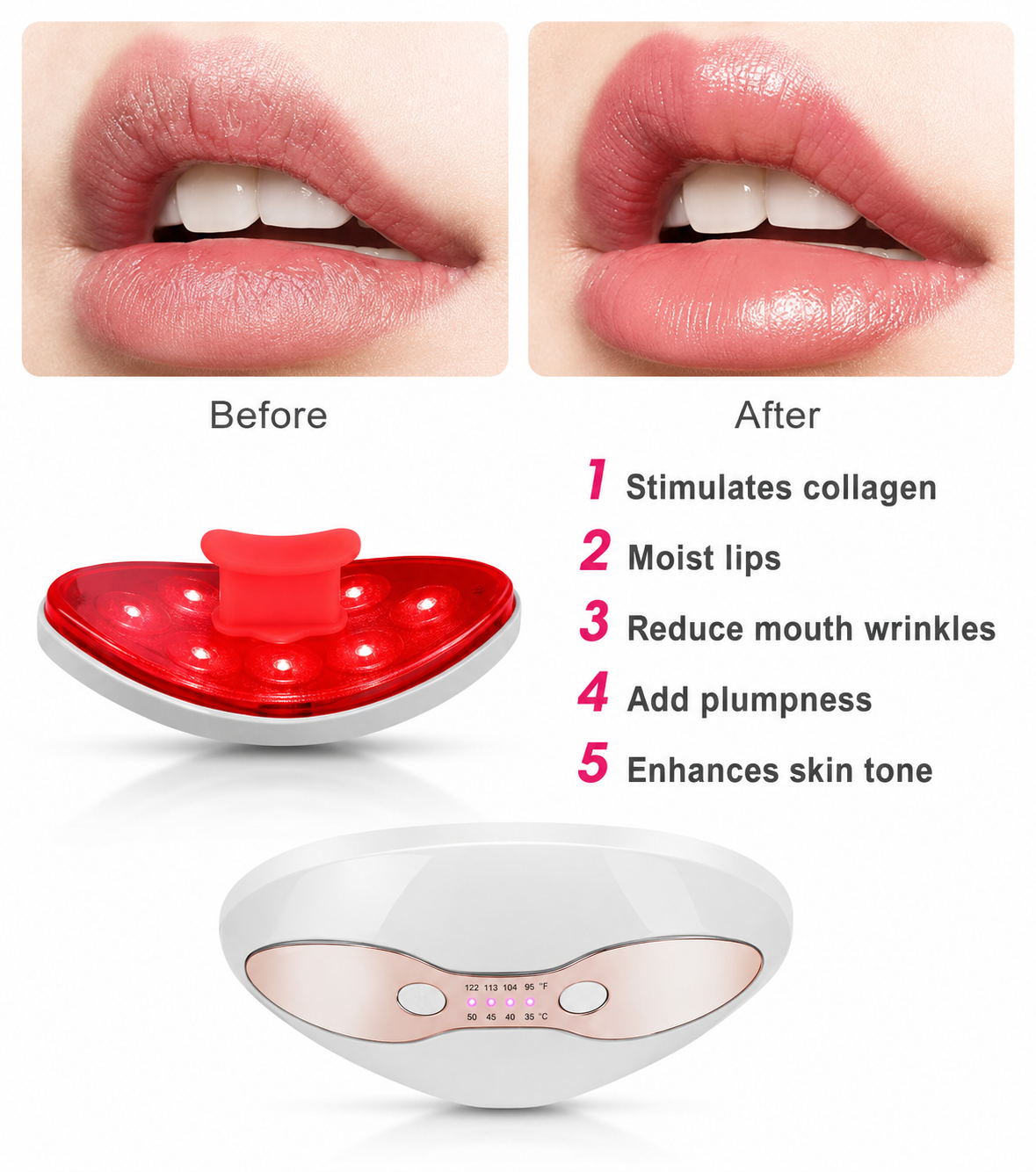 Elarion Lip Beauty Device — LED Heating Plumping & Care Treatment