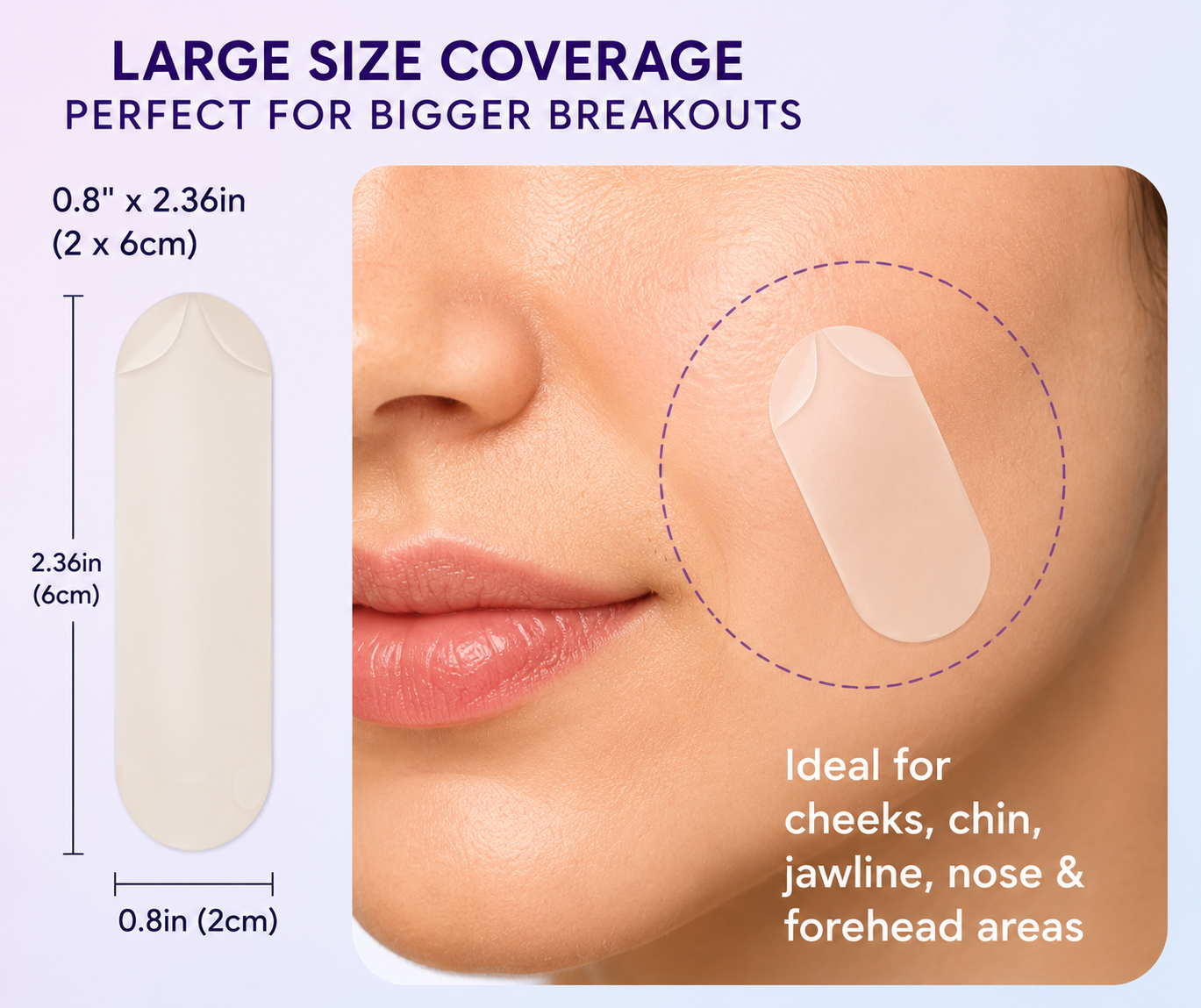 LivaClean Large Hydrocolloid Acne Patches — 60 Count Blemish Treatment