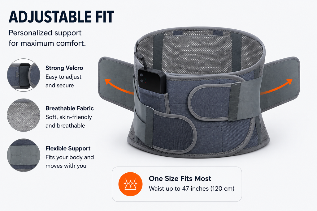Elarion ThermaRelief Heated Back Support Belt — Posture & Pain Relief