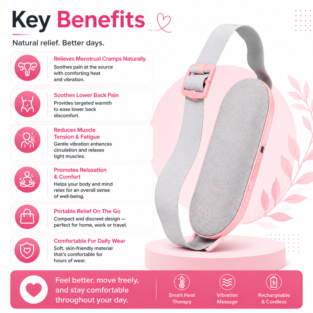 Elarion Menstrual Heating Pad — Smart Heat & Vibration Relief