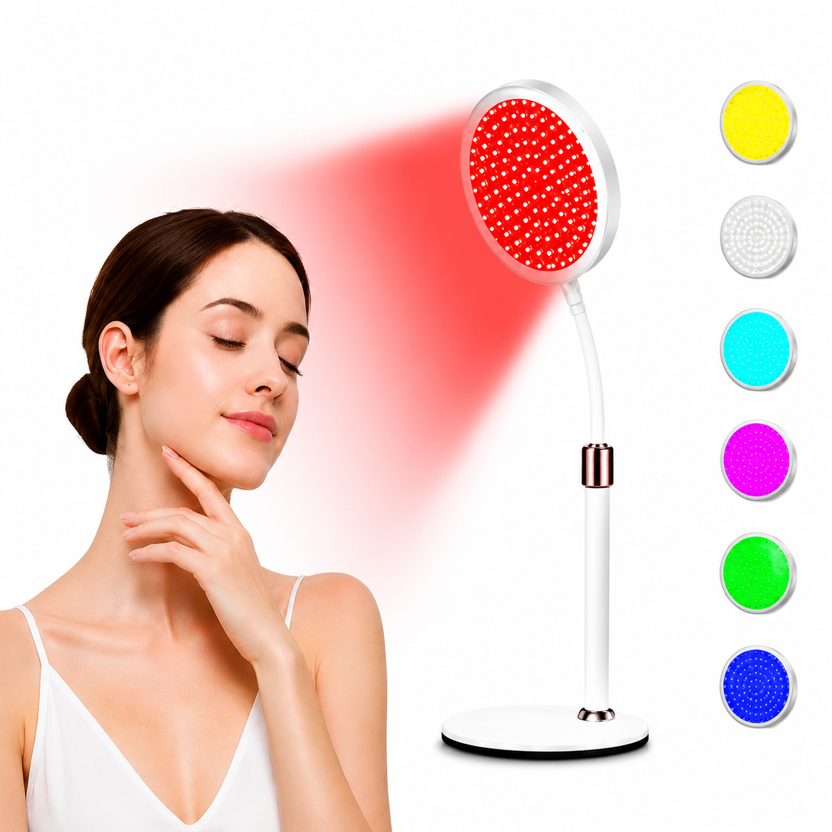 Elarion 7-Color Red Light Therapy Lamp for face and neck skin rejuvenation