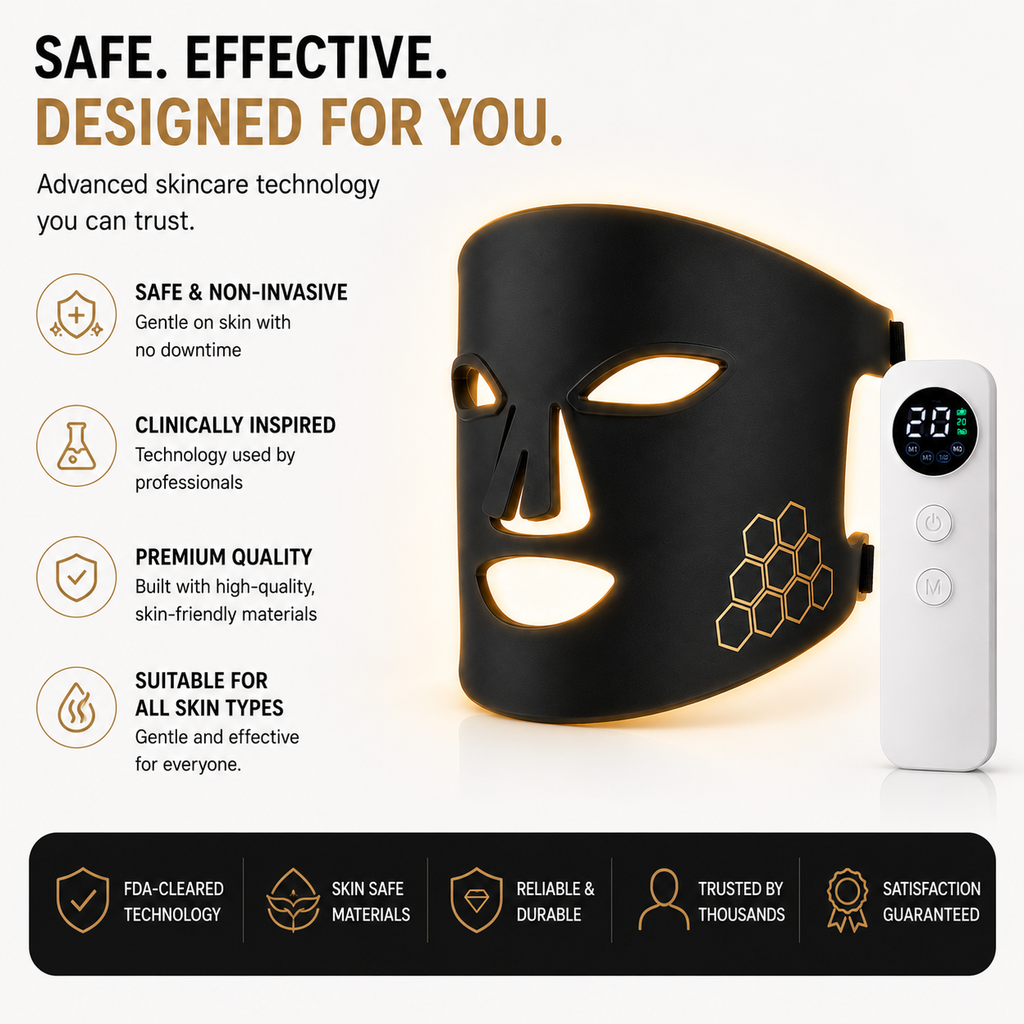 Elarion Multi-Technology Beauty Face Mask — LED, EMS & Heat Therapy