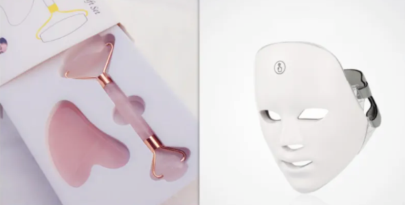 Elarion 7-Color LED Light Therapy Face Mask & Roller Set
