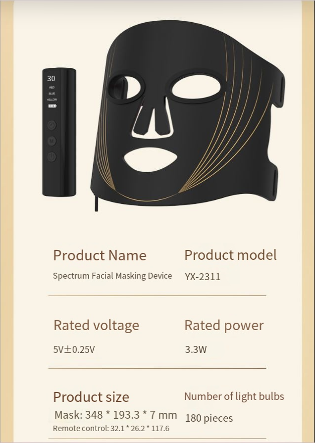 Elarion LED Silicone Photon Face Mask — Full-Face Light Therapy Treatment