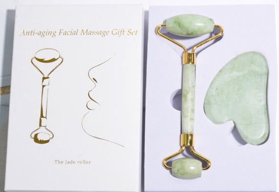 Elarion SculptGlow Jade Roller & Gua Sha Set — Face Sculpting & Lymphatic Drainage